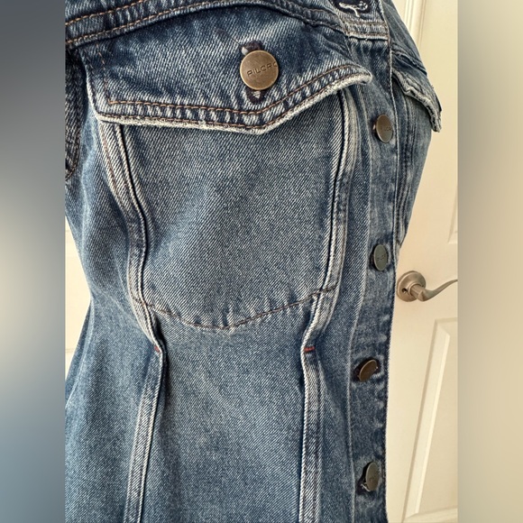 Anthropologie Pilcro Strong Shoulder Peplum Denim Vest. Size M. MSRP $138 - Picture 10 of 17